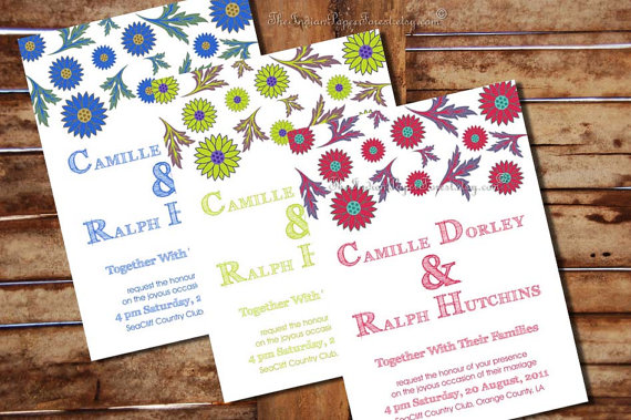Wedding Invitation with a modern Indian themed design