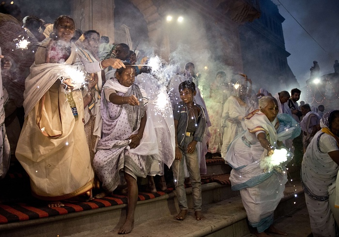 Widows take part in Diwali celebrations in Varanasi 